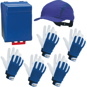 Vorteils-Set SecuBox Maxi, 3M Kappe First Base 3, 5x Work Handschuh SecuGrip®VS Bild 1
