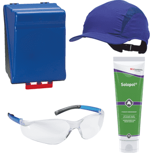 Vorteils-Set SecuBox Maxi, 3M Kappe First Base3,1xSolopol, 1x Brille C5 Basis+ Bild 1
