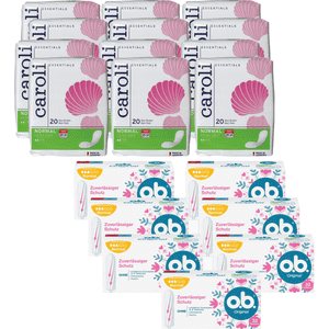 Damenhygiene Nachfüll- Set, 240x Caroli Damenbinde normal, 224x o.b. Tampons Bild 1