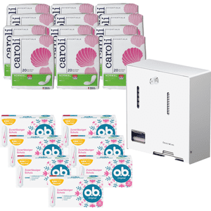 Vorteils- Set Damenhygiene, CWS Kombispender ObjectLine, Damenbinden, o.b. Tampons Bild 1