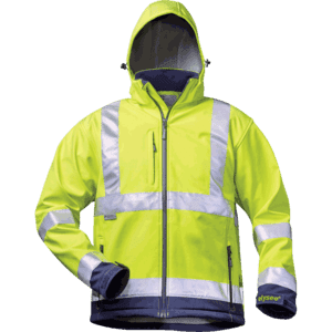 Warnschutz Softshell-Jacke ELYSEE, Kategorie II, EN ISO 20471/3, gelb/marine, Größe M Bild 1