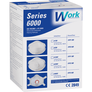 Work Serie 6000 filtrierende Halb-/Feinstaubmaske 6360V, Kategorie III, FFP3, Ventil, 5 / Verpackungseinheit Bild 2