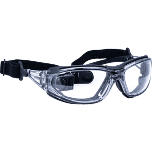 INFIELD Brille Mirador, Kategorie II, EN 166, schwarz, farblose Polycarbonat-Scheibe, 53g Bild 1