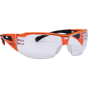 INFIELD Schutzbrille Victor, Kategorie II, EN 166, orange/schwarz, farblose PC-Scheibe, 30g Bild 1