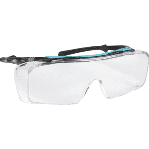 INFIELD Schutzbrille Ontor, Kategorie II, EN 166, schwarz/türkis, farblose PC-Scheibe, 44g Bild 1