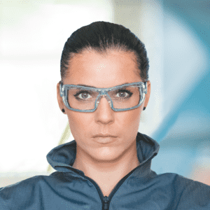 INFIELD Schutzbrille Milor, Kategorie II, EN 166, blau/grau, farblose PC-Scheibe, 35g Bild 3