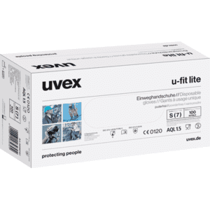 uvex Einwegschutzhandschuh u-fit lite, Kategorie III, Nitril, 240mm, Größe 9(L), 100 / Verpackungseinheit Bild 2