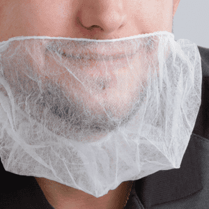 Einweg-Bartmaske, Kategorie I, elastischer Gummizug, weiß, Polypropylen, 100 / Verpackungseinheit Bild 3