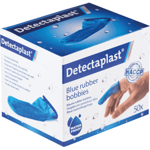 Detectaplast® Gummi-Fingerlinge, blau, Gummi, 50 / Verpackungseinheit, Universalgröße Bild 2