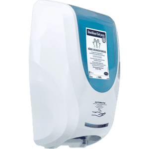 HARTMANN Spender CleanSafe touchless, weiß, Kunststoff, f.1000ml Überkopfflasche Bild 1