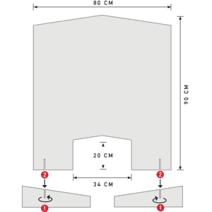 Infektionsschutzscheibe, mit Standfüßen und Durchreiche, ca.800 x 900mm Bild 3
