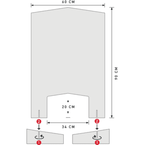 Infektionsschutzscheibe, mit Standfüßen und Durchreiche, ca.600 x 900mm Bild 3