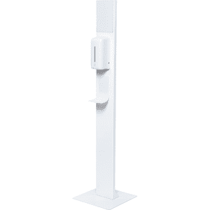 Handdesinfektionsständer Design, automatischer Spender, Auffangschale, Inforahmen Bild 1