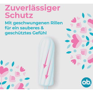 o.b.® Tampons normal, zuverlässiger Schutz, Wattefasern, 32 / Pack, 7 Packungen / VE Bild 3