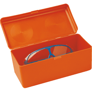 Brillenklappetui Modell 281, orange, Kunststoff, 195 x 85 x 75mm Bild 1
