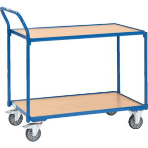 fetra Tischwagen, 2 Böden, blau, Stahl, Ladefläche 1000x600mm, Tragkraft 300kg, 36kg Bild 1
