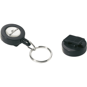 DURABLE Aufrollmechanismus für Namensschilder, mit Schlüsselring, schwarz, 10 / Verpackungseinheit Bild 1