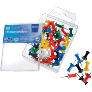 Pinnwandnadeln, Langkopf, blau, grün, weiß, rot, gelb, 60 / Verpackungseinheit Bild 2
