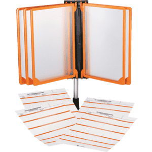 Klapprahmen, mit Wandhalterung, für Maschinenbetriebsanweisungen, orange, Kunststoff, DIN A4 Bild 1