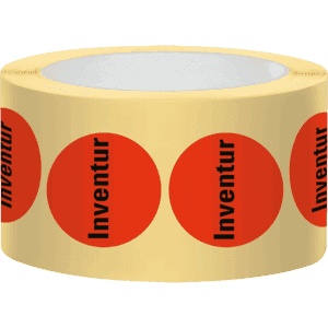 Markierungspunkt Inventur, hellrot, Haftpapier, ablösbar, Ø 37mm, 500 / Rolle Bild 1