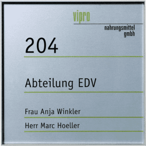 Türschild Unitex L, silber, eloxiertes Aluminium, inklusive Befestigungsmaterial, 155x155mm Bild 1
