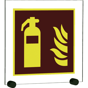 PERMALIGHT® power Brandschutzschild Feuerlöscher, ASR/ISO, mit Klemmbefestigung, Acryl, 250x250mm Bild 3