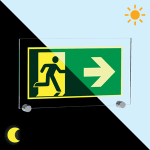 PERMALIGHT® power Rettungszeichen Rettw.re, ASR/ISO, Klemmbefestigung, Acryl, 347x198mm Bild 1