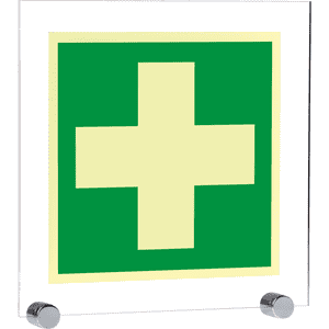 PERMALIGHT® power Rettungszeichen Erste Hilfe, ASR/ISO, Klemmbefestigung, Acryl, 250x250mm Bild 2