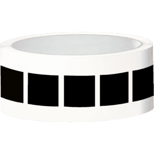 Etikett, eckig, beschriftbar, schwarz, Folie, selbstklebend, 25 x 25mm, 100 / Rolle Bild 1