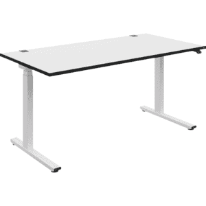 Schreibtisch EasyUp, höhenverstellbar 650 - 1300mm, perlweiß, 1600 x 800mm Bild 1