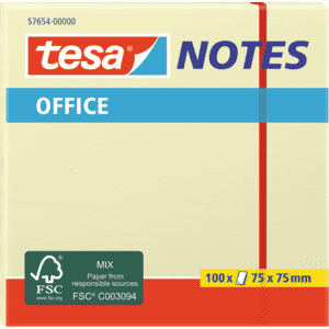 tesa®Notes Haftnotizen, 100 Blatt, gelb, 75mm x 75 mm Bild 1