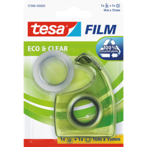 tesafilm® eco & clear inkl. Handabroller eco und tesafilm® clear 10m : 15mm Bild 1