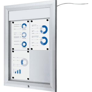 LED Schaukasten, abschließbar, IP56, Aluminium, 860 x 583mm, 4xA4, 11,94kg Bild 1