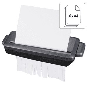 hama Aktenvernichter Mini S6, Netzanschluss, schwarz, schwarz, 308 x 106 x 63mm Bild 3