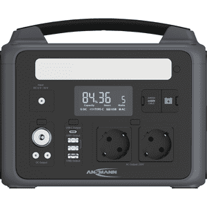 ANSMANN Powerstation PS600A, 640Wh, mit verschiedenen Anschlüssen, 260 x 220 x 200mm Bild 1