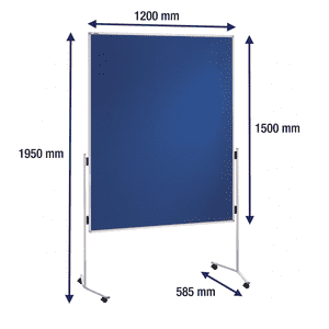 FRANKEN Moderationstafel ECO, einteilig, blau, Tafel:1500x1200mm, Höhe:1950mm, 5,4kg Bild 3