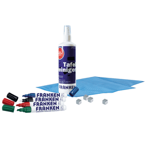 FRANKEN Starter Set für Glastafeln, Reinigungsspray, Kreidemarker, Magnete, Tuch Bild 1