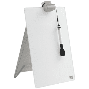 nobo Glas Desktop- Notizboard Diamond, mit Clip, abwischbar, weiß, 297 x 216mm Bild 2