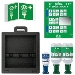 K.57 Vorteils- Set Augenspülung iBox 3, Wandbox, Augenspülungen, Schild, Anleitung. Bild 1
