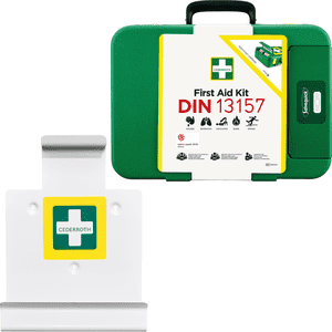 CEDERROTH Verbandkoffer, beinhaltet Verbandkoffer, DIN 13157 und Wandhalter Bild 1