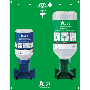 K.57 Augennotfallstation, offen, m.je 1 x 200 ml/pH Neutral, 500ml/Kochsalzlösung Bild 1