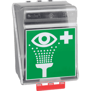 SecuBox Maxi, Pikto Augenspülstation, transparent/schwarz, Kunststoff, 236x315x200mm Bild 1