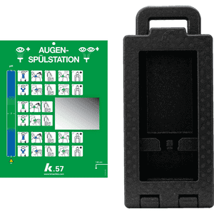 K.57 Augenspülwandbox iBox 1, f. 1x 200ml, 500ml, 1000ml Augenspülflasche, 425x186mm Bild 1