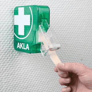 Pflasterspender AKLA, gefüllt, beige, Kunststoff, grün, 50 x 160 x 150mm Bild 2