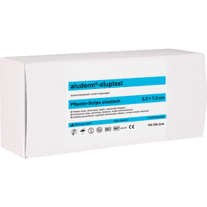aluderm®-aluplast Pflaster-Strips, weiß, Polyestervlies, 7,2x2,5cm, 100 / Verpackungseinheit Bild 1