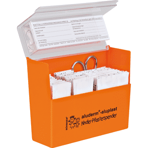 aluderm®-aluplast Pflasterspender Kinder, gefüllt, Wandhalterung, 160 x 122 x 57mm Bild 2