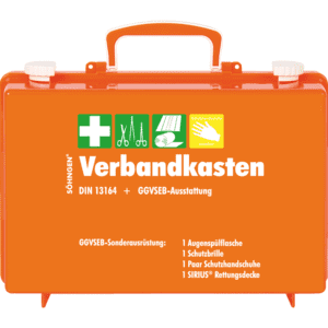 SÖHNGEN® KFZ-Verbandkoffer, 13164, zusätzliche GGVSEB-Ausrüstung, orange, Wand. Bild 1