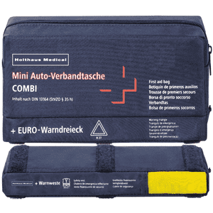 Holthaus Medical KFZ-Verbandtasche Mini COMBI, DIN, Weste/Warndreieck, 22x8,5x39cm Bild 1