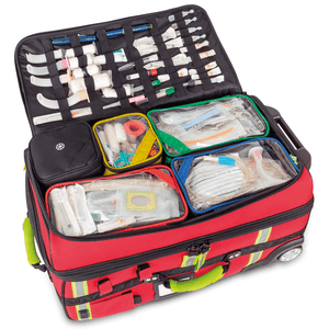 ELITE BAGS Beatmungskoffer mit Trolley-System EMERAIR TROLLEY, rot, 310x350x610mm Bild 4