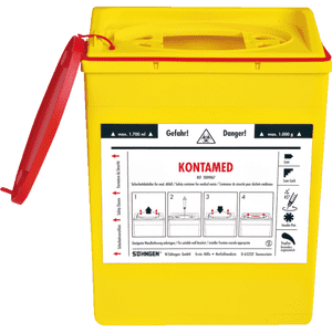SÖHNGEN® Kontamed, Sicherheitsbehälter für medizinischen Abfall, gelb, 170x225x75mm Bild 3